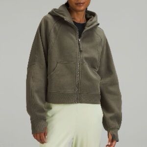 Lululemon army green full zip scuba M/L